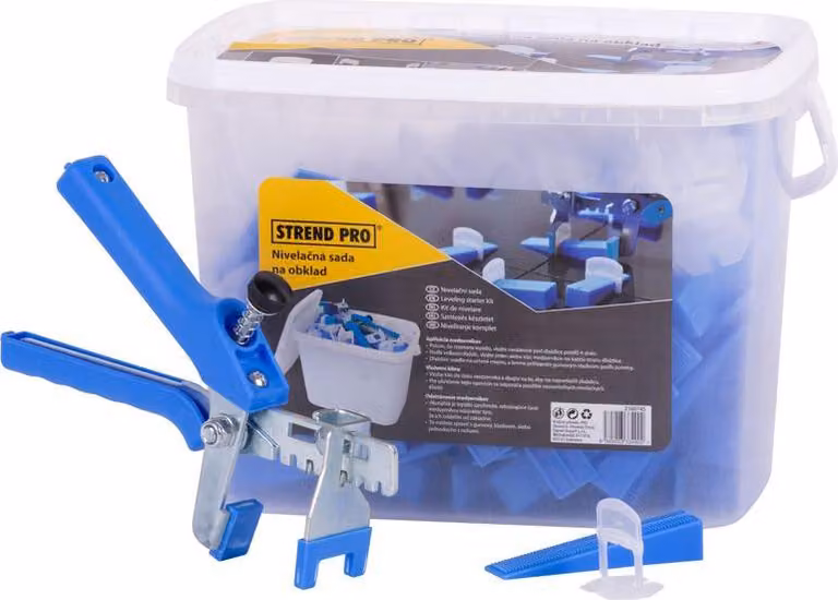 Set di livellamento Strend Pro LS515 StarterKIT, 100x distanziatori da 1.5 mm + 100x cunei + pinze