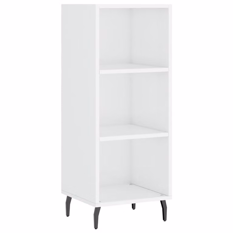 Credenza Bianco Lucido 34,5x32,5x90 cm in Legno Multistrato