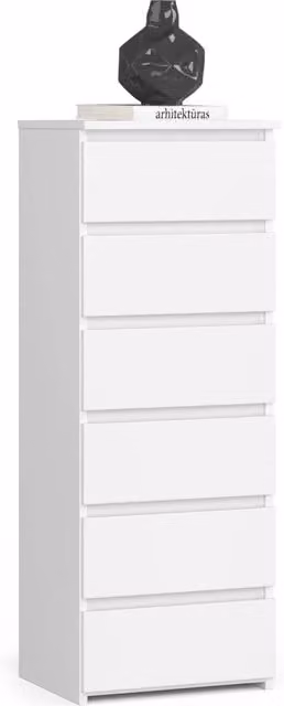 Cassettiera AKORD CL6 Bianca con 6 cassetti L/P/H: 40 x 35 x 109 cm