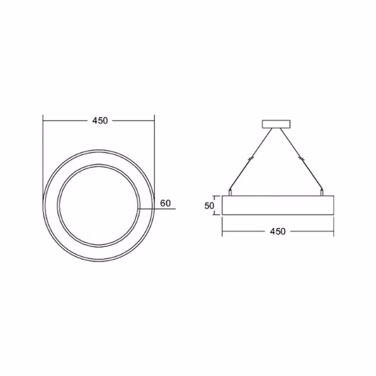 BRUMBERG Anello cerchio Biro5 diretto Ø 45 cm on/off bianco 840 Biro Circle Ring, Bianco / Opale, Studio / Ufficio, Alluminio, Moderno