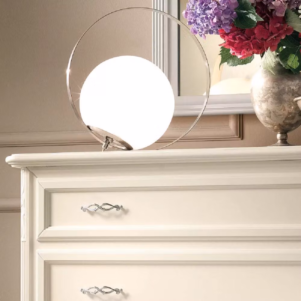 Cassettiera classica con 4 cassetti in legno massello Mobili 2G colore bianco L: 130 cm, P: 51 cm, H: 105 cm – 3