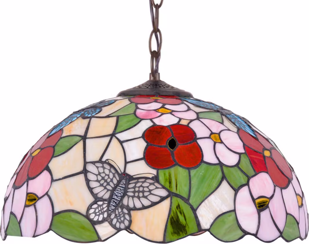Lampada a sospensione BUTTERFLY multicolore 1xE27x20W, vetro colorato, dimensioni: 110x40x40 cm, IP20, Kaja