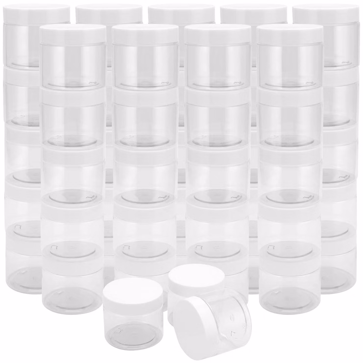 Contenitori in plastica, 48 pezzi - 120 ml - senza BPA - apertura ampia - contenitori per alimenti - leggeri - impilabili - contenitori per lo stoccaggio