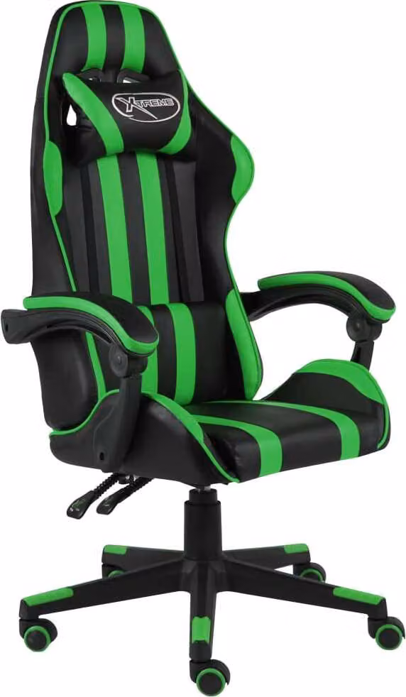 vidaXL Sedia da gioco in ecopelle nera e verde