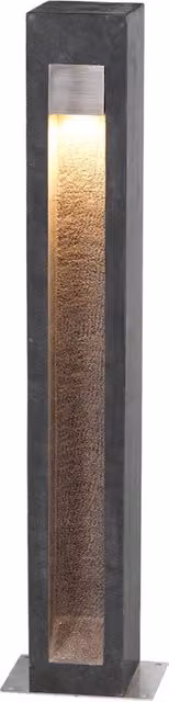Paletto da esterno Elstead Parkstone LED 6W 3000K IP55 in metallo nero e grigio per giardino e terrazza