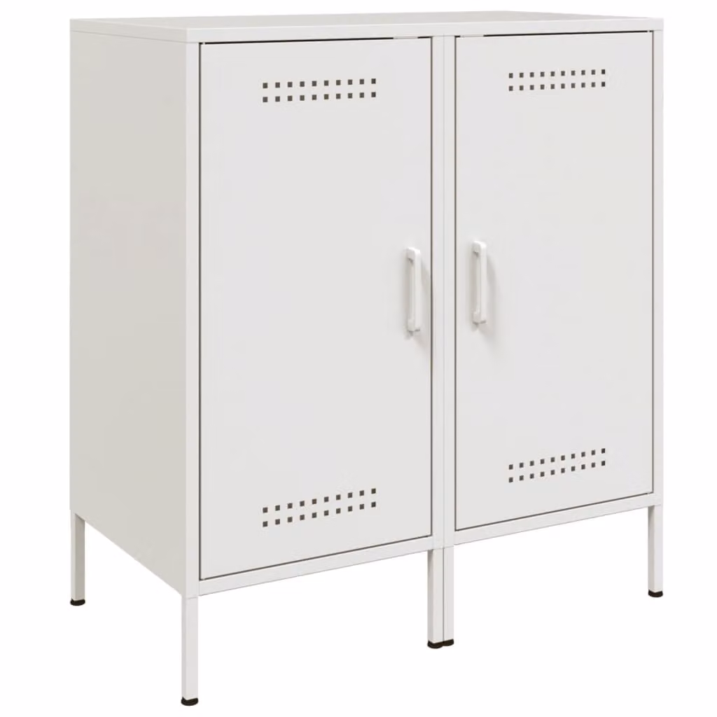 Credenze 2 pz Bianche 36x39x79 cm in Acciaio
