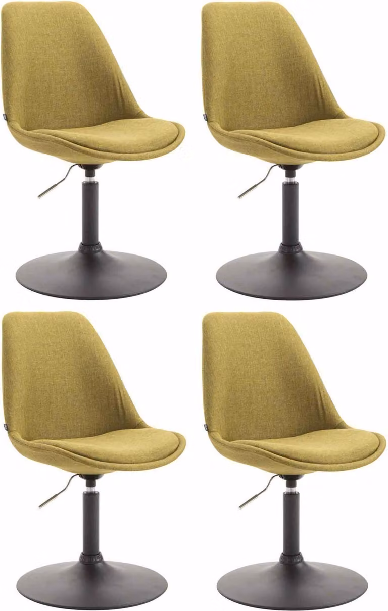 set di 4 sedie da pranzo - sedie da cucina - design moderno, seduta confortevole | colore: verde | colore base: nero