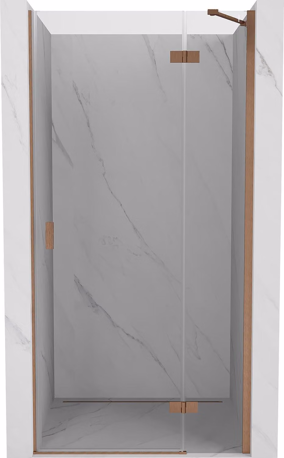 Mexen Mist-H porta doccia apribile a destra 95 cm, trasparente, rame spazzolato - 8A5-095-000-65-00-P