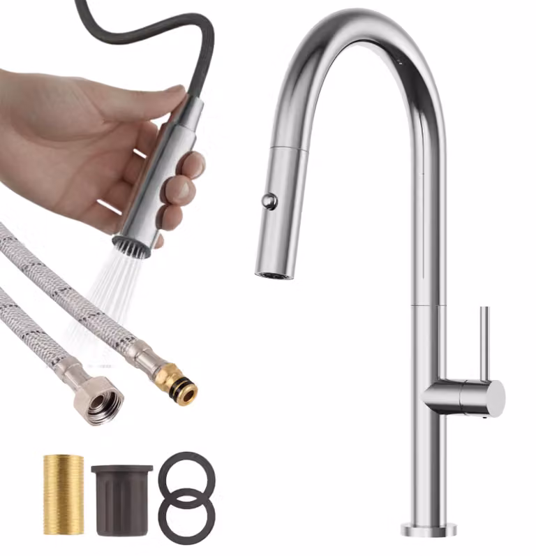 Granitan - Miscelatore cucina - Rubinetto cucina altezza 43 cm - Miscelatore lavello cromato - LIVIA