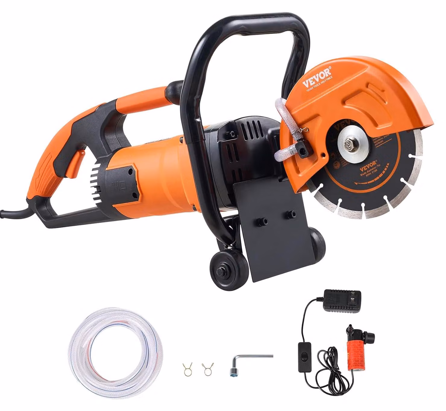Troncatrice per cemento elettrica da 180 mm - Troncatrice per cemento - Sega per pietra - Tagliatrice per cemento - Sega circolare - Motore da 2000 W