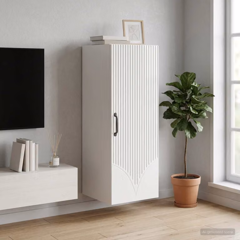 Mobiletto a muro vidaXL in stile minimalista con ante a battente e ripiani interni, L/P/H: 33 x 34,5 x 90 cm