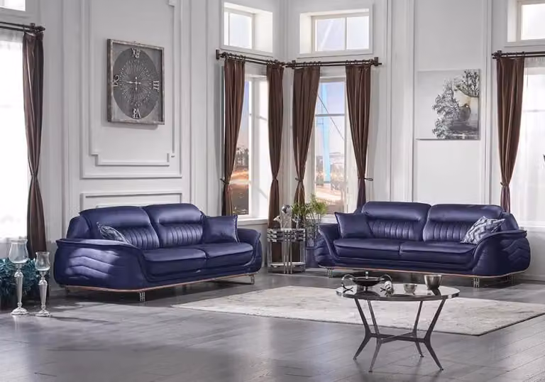 Luxuriöse 2x Sofa Dreisitzer Couch Wohnzimmer Textil Polstermöbel Couchen