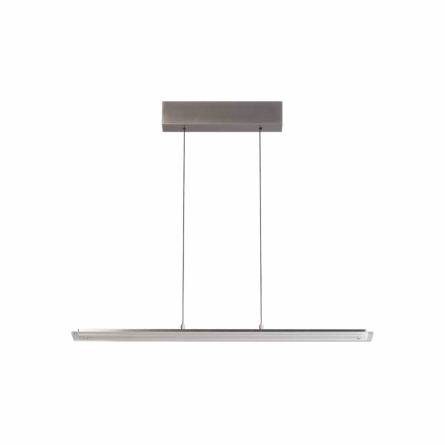 FISCHER & HONSEL Lampada LED a sospensione Torvi, lunghezza 135 cm, nichel/bianco, CCT dimmerabile, Alluminio / Grigio / Zincato, Soggiorno / Sala da pranzo, Metallo, Moderno