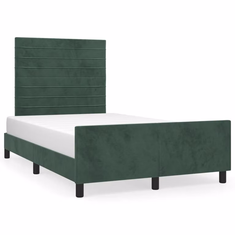 Giroletto senza Materasso Verde Scuro 120x200 cm in Velluto