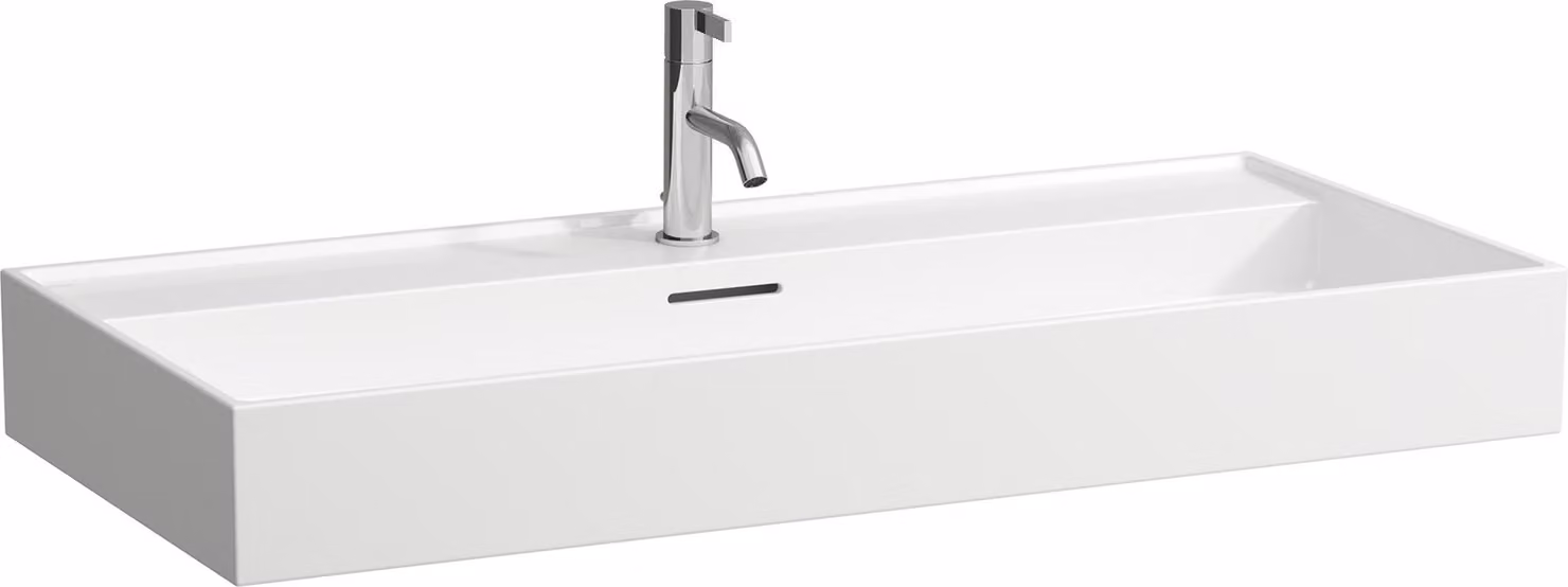 LAUFEN Kartell lavabo à encastrer, 3 trous pour robinet, avec trop-plein, 1000x460mm, H8103370001081, H8103370001081