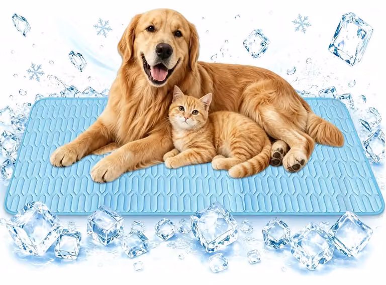 Tappetino refrigerante per cani, 100x70 cm, in tessuto effetto ghiaccio, traspirante e antiscivolo