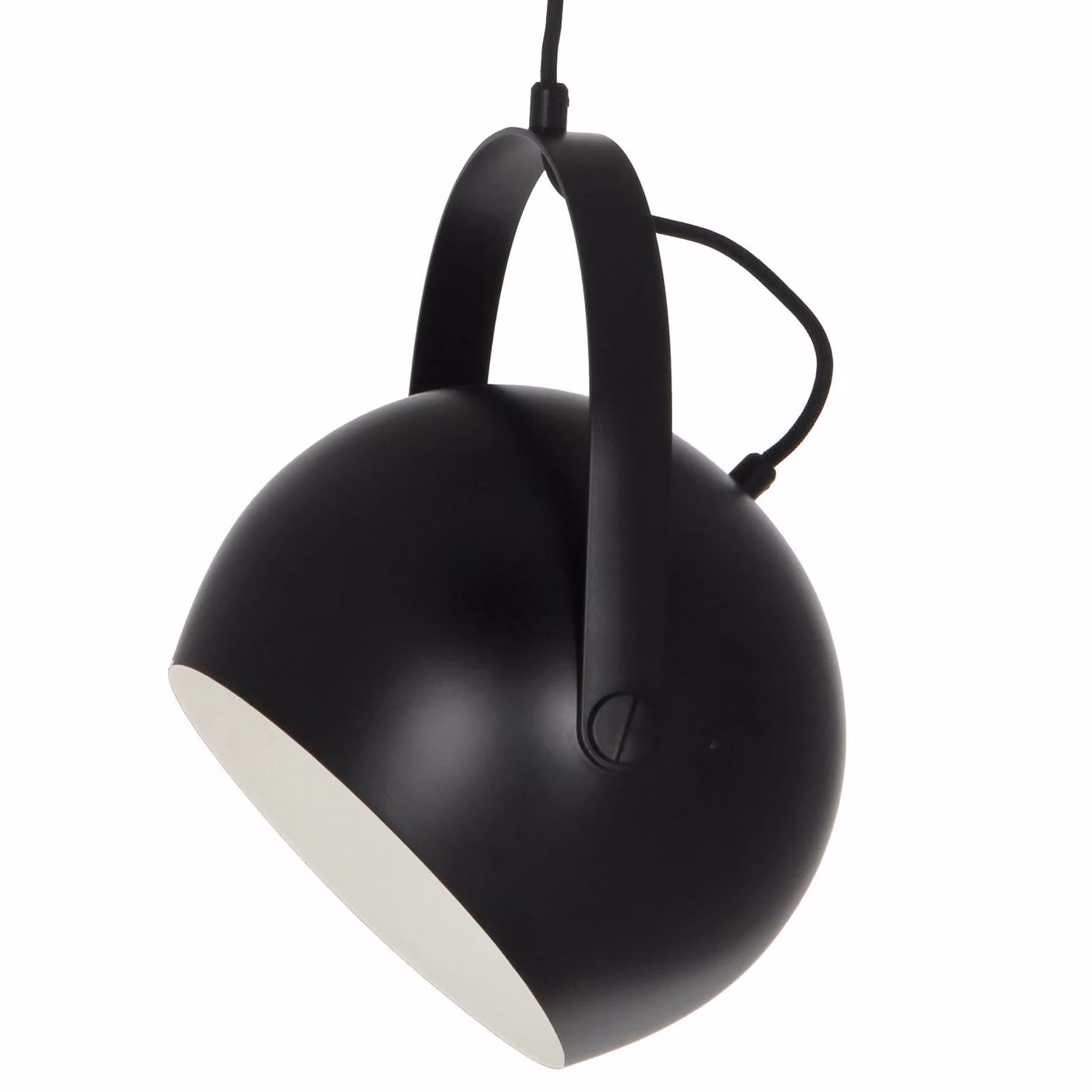 FRANDSEN Lampada a sospensione Ball with Handle, dimmerabile, Nero, Soggiorno / Sala da pranzo, Metallo, Design, Lampada a sospensione