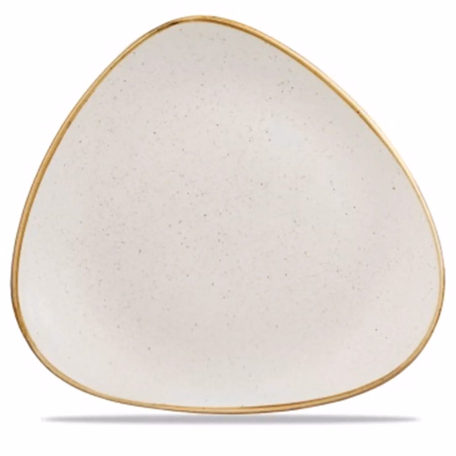 Piatto piano triangolare in porcellana bianco stone, diam. 31cm, 12 pezzi