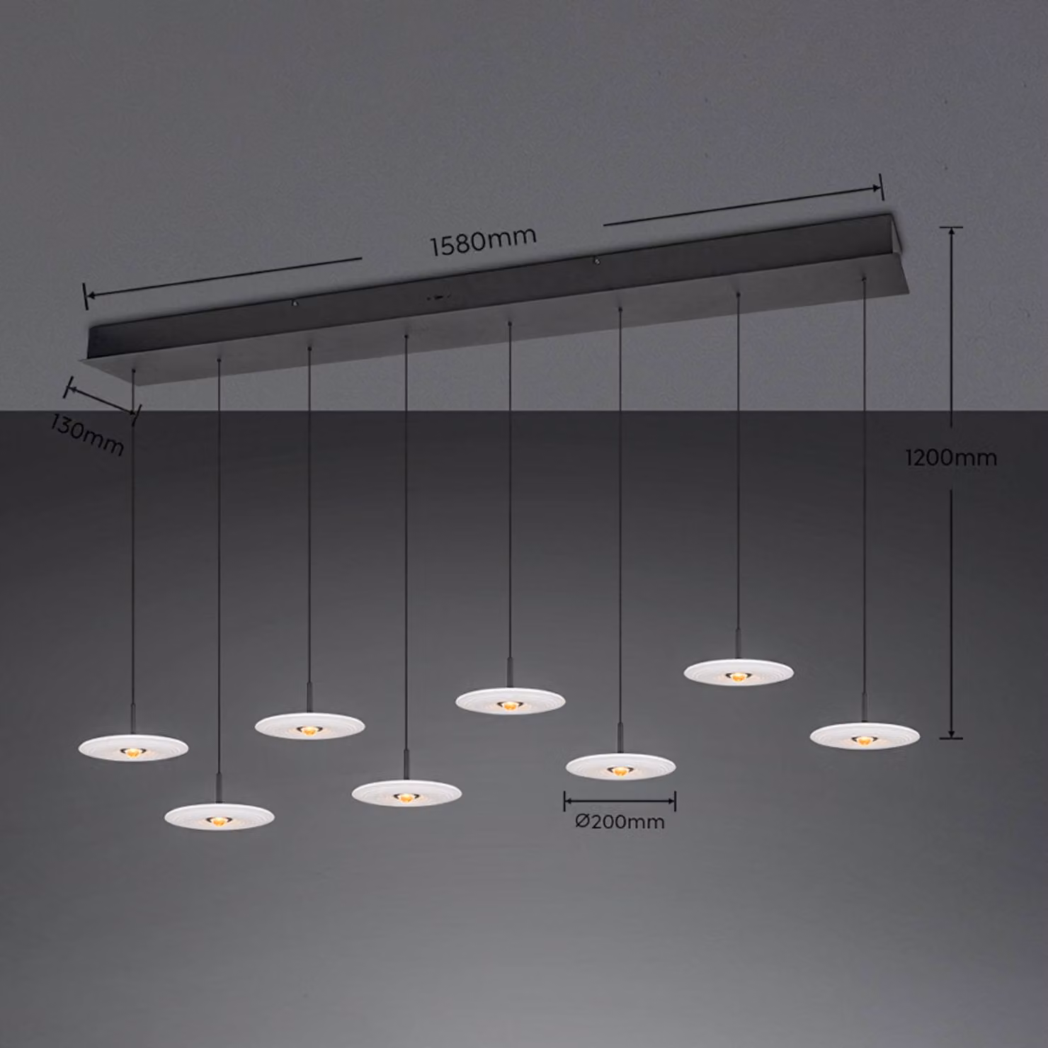 Trio Lighting Lampada a sospensione Sirena, dimmerabile, Bianco / Opale, Soggiorno / Sala da pranzo, Metallo, Lampada a sospensione