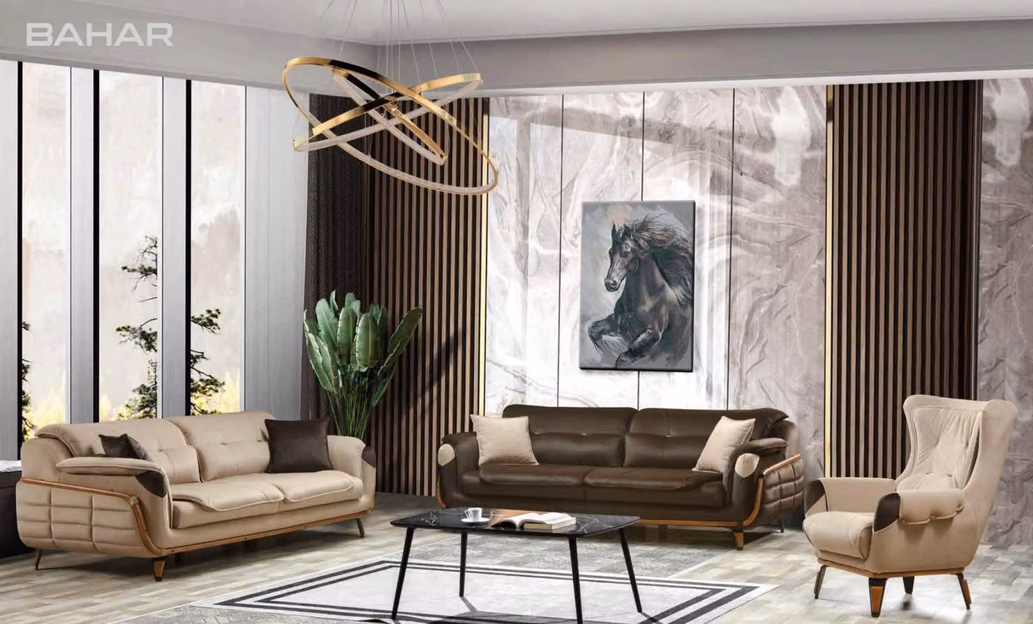 Sofagarnitur 3+3 Sitzer Sofa Sessel Sofas Relax Luxus Set Wohnzimmer Klassisches