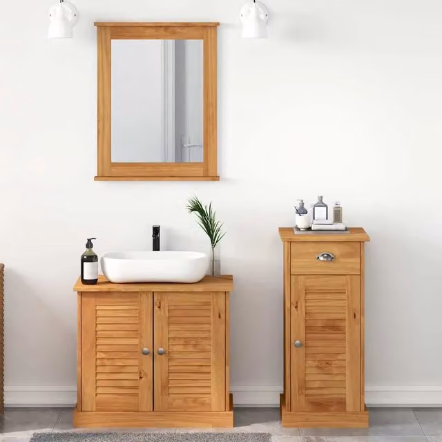 Set di mobili per il bagno VIGO 3 pz Marrone miele 3328543