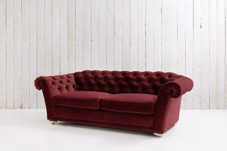 Chesterfield Design Luxus Polster Sofa Couch Sitz Garnitur Leder #153
