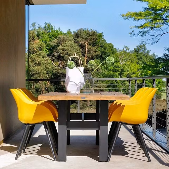 Set di 2 Sedie SOPHIE Element Organic HARTMAN Giallo in Alluminio Verniciato a Polvere