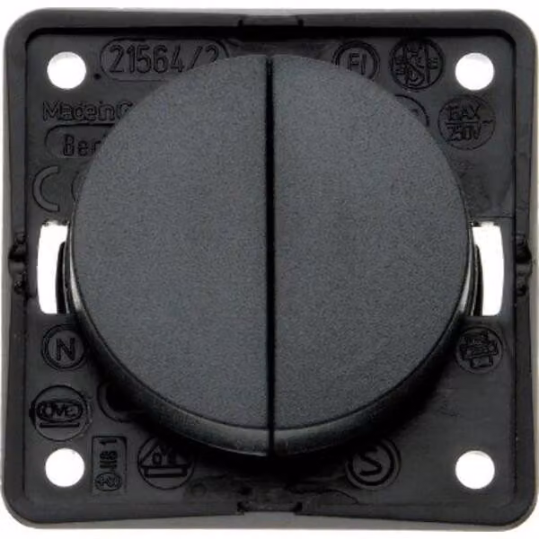 Berker 936752505 Interruttore a bilanciere antracite, opaco Integro Flow/Pure
