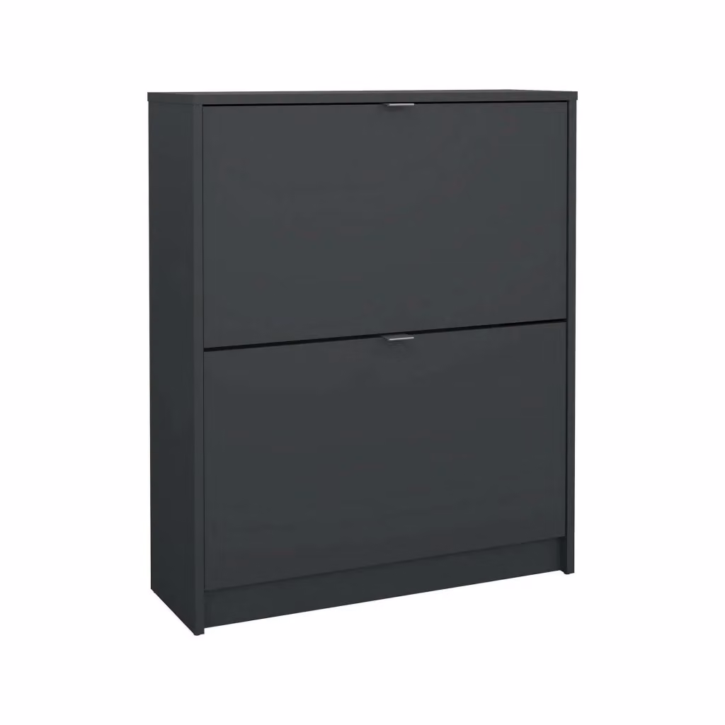 Scarpiera Larry DMORA, Mobile porta scarpe moderno per ingresso con ante a ribalta, Grigio, L: 70,3 cm, P: 24,05 cm, H: 85,2 cm – 2