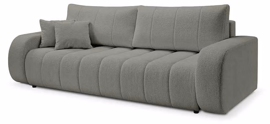 Divano angolare con funzione letto, modello Baloa, colore grigio perla