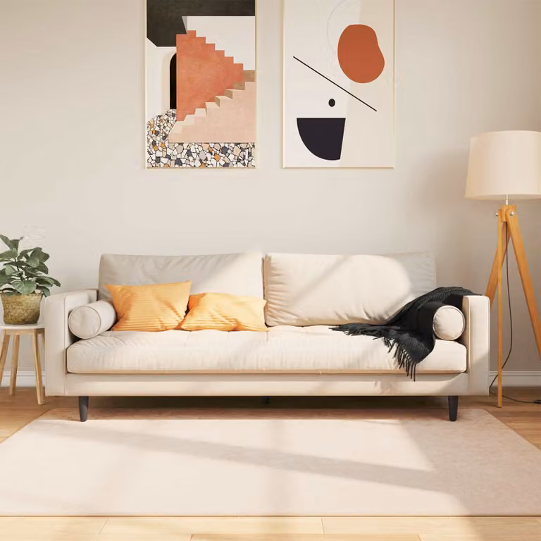 Tappeto Runner vidaXL MARSA Crema, moderno e lavabile, L: 120 cm x P: 170 cm, in poliestere e PVC