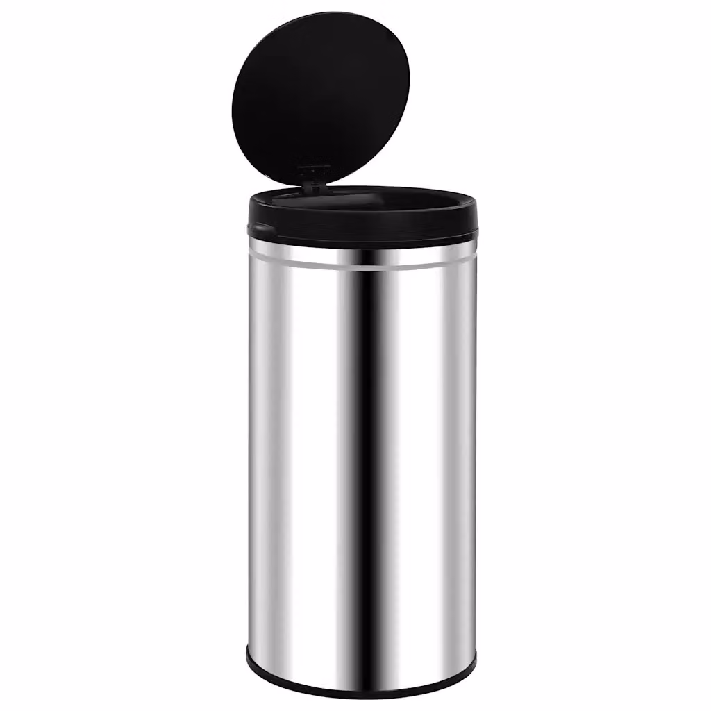 Pattumiera Automatica con Sensore Outsunny in Acciaio Inossidabile Silver, Capacità: 70 L, L/P/H: 76 x 36 x 36 cm – 2