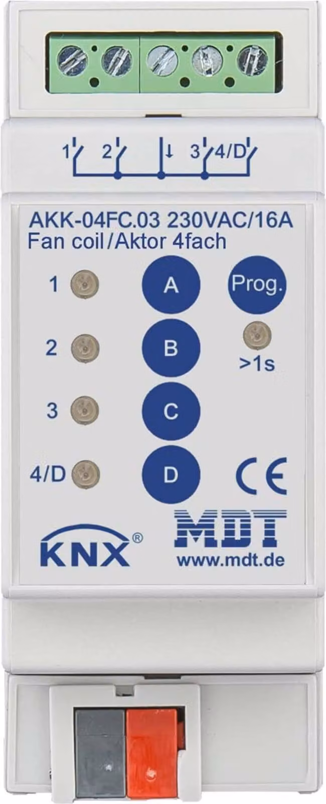 MDT KNX Attuatore di commutazione quadruplo 16 A REG, 1 pz.