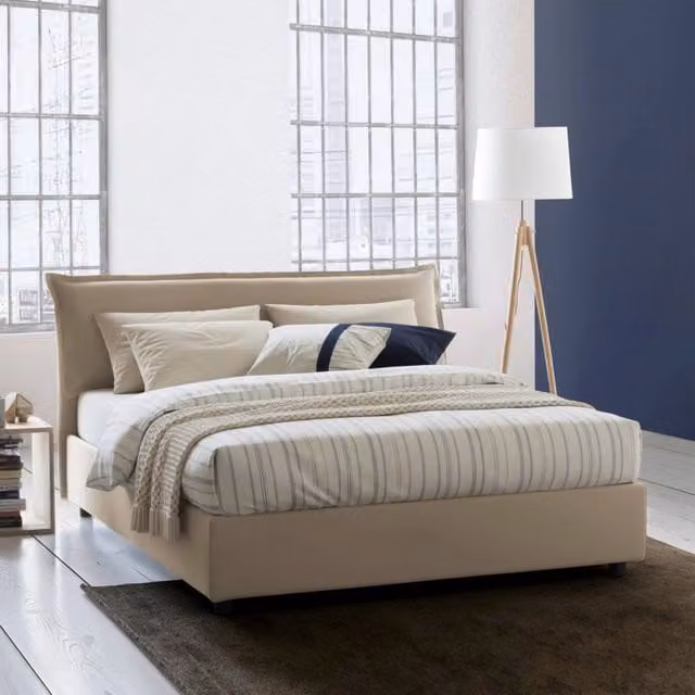 Letto Matrimoniale Amilcaren Talamo Italia con Materasso Incluso, Beige, L/P: 160 x 200 cm