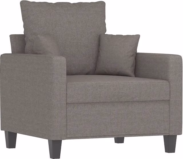 Poltrona Relax Moderna con Braccioli in Tessuto Beige e Grigio con Struttura in Metallo – 1