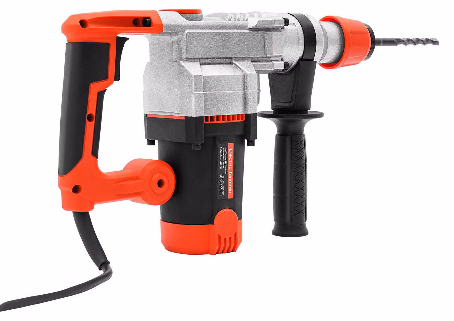 Trapano elettrico Boorhamer - 2200 W - Energia d'urto di 5 Joule - Ideale per forare il cemento - Colore: rosso