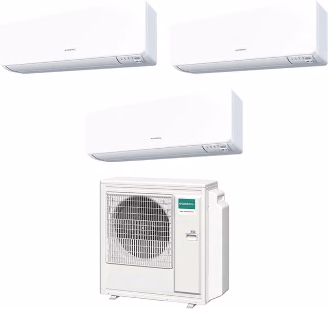 Climatizzatore Condizionatore Split Inverter General Fujitsu Serie KG 9000+9000+14000 Bianco con Wi-Fi Opzionale Classe Energetica A+++