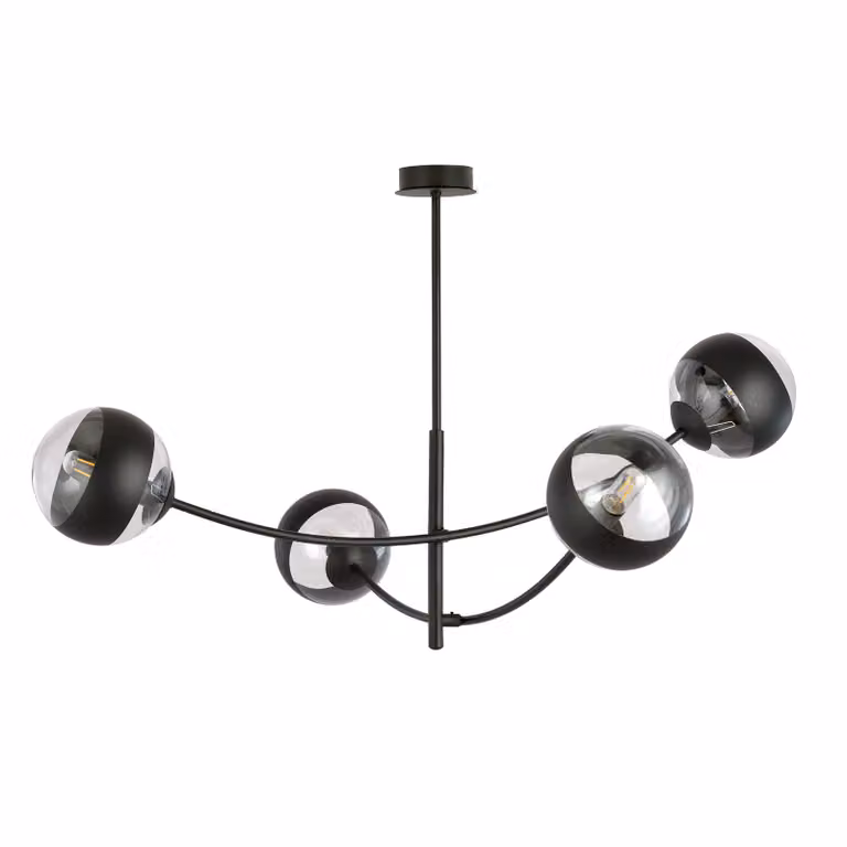 Lampada da soffitto Emibig 4xE14 40W HUNTER 4 NERO/RIGHE 1101/4