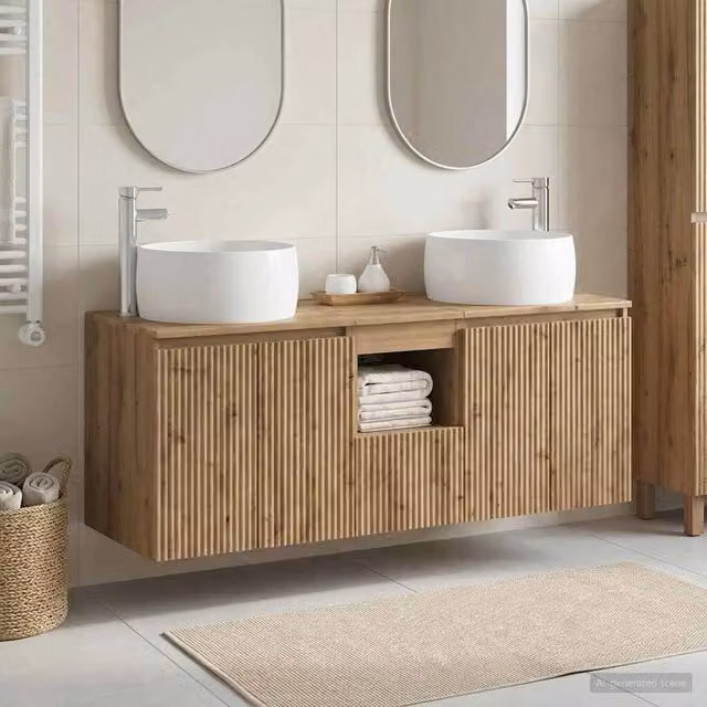 Set di Armadi da Bagno 3 pz Rovere Artigianale 3405726
