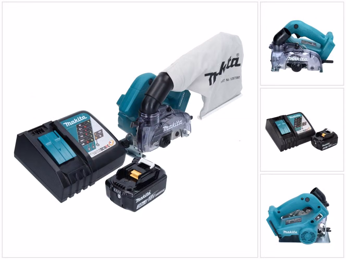 Makita DCC 500 RF1 Sega circolare a batteria 125 mm Brushless 18 V + 1x Batteria 3,0 Ah + Caricabatterie