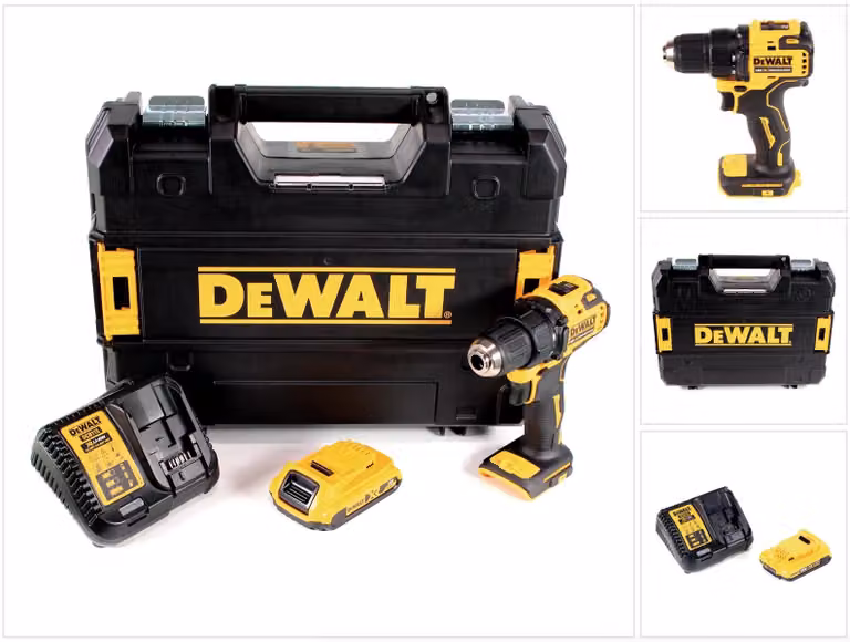 Trapano avvitatore a batteria DeWalt DCD 708 D1T 18V 65Nm senza spazzole + 1x batteria ricaricabile 2.0Ah + caricatore + TSTAK