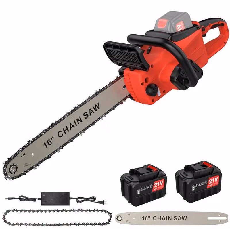 Troncatrice a catena elettrica - Motosega a batteria da 2000 W - Lame da 40 cm - Motore brushless - 2800 giri/min - 2 batterie - Spina di tipo EU