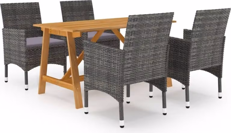 Maison Exclusive - Set da pranzo da giardino 5 pezzi, grigio