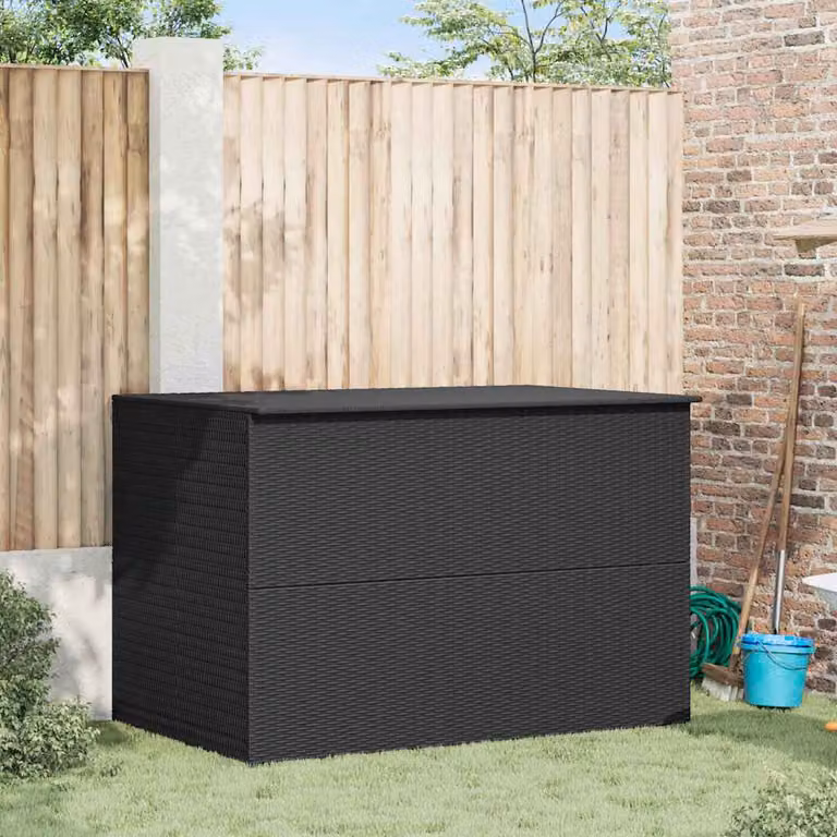 vidaXL Baule da Giardino Nero 150x100x100 cm in Polyrattan
