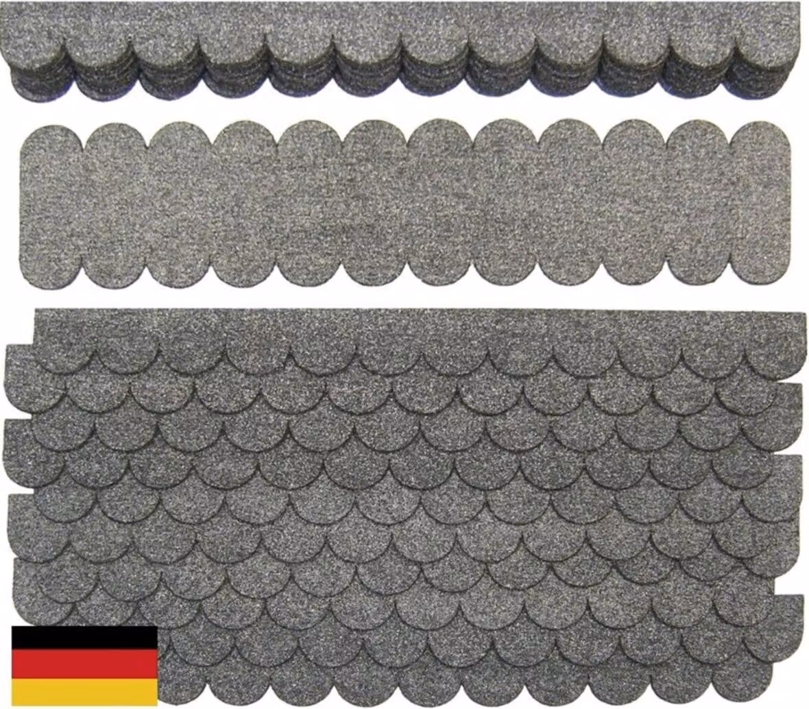 2 set di tegole curve (41 mm) grigie