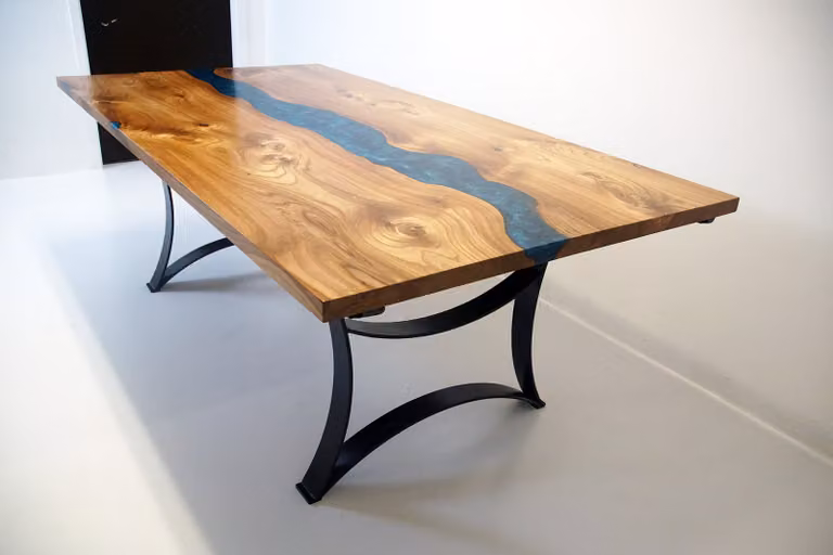 Tisch esstisch tische harz epoxy massive design möbel 240x100 echtes holz epoxid