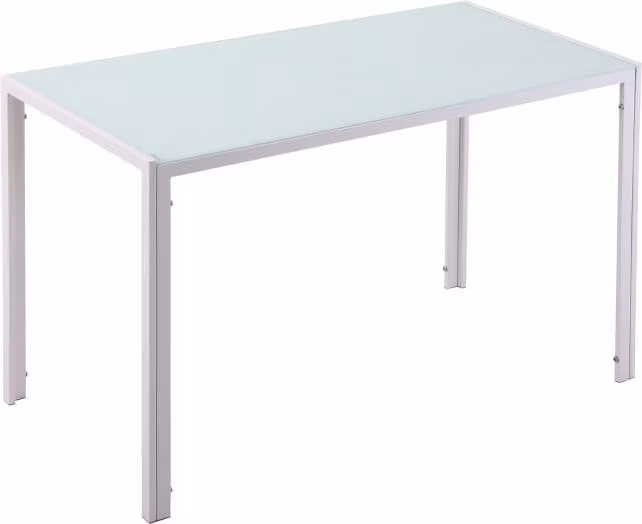 Tavolo da pranzo, tavolo da cucina, tavolo grande, design moderno, 120 cm x 60 cm x 75 cm, bianco, metallo