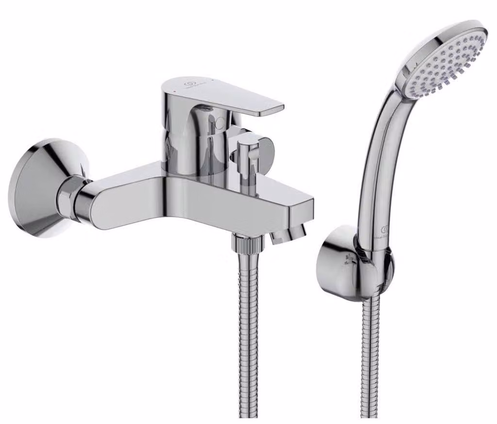 Miscelatore monocomando per bagno, con doccetta manuale e flessibile