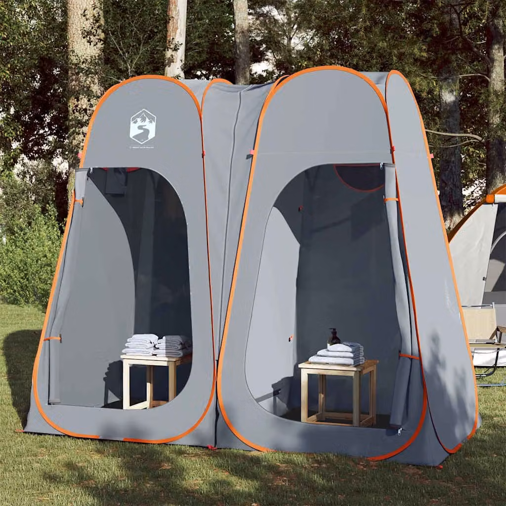 Tenda Privacy Pop-Up vidaXL Impermeabile in Poliestere, Grigio e Arancione, L/P/H: 233 x 120 x 193 cm