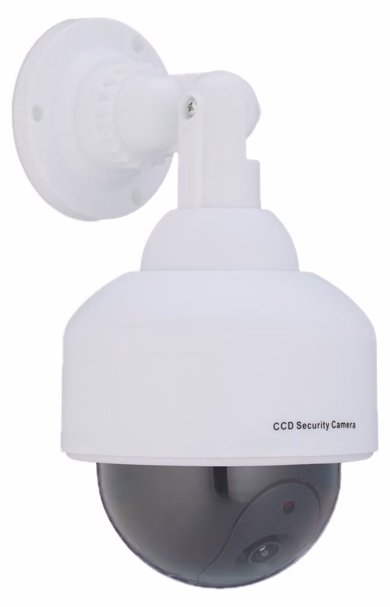 3 telecamere finte, LED lampeggiante, per interni ed esterni, deterrente antifurto, telecamera di sorveglianza finta, bianca